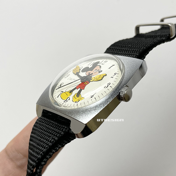 1960年代 TIMEX 電磁テンプ ミッキーマウス オリジナルベルト 腕時計-